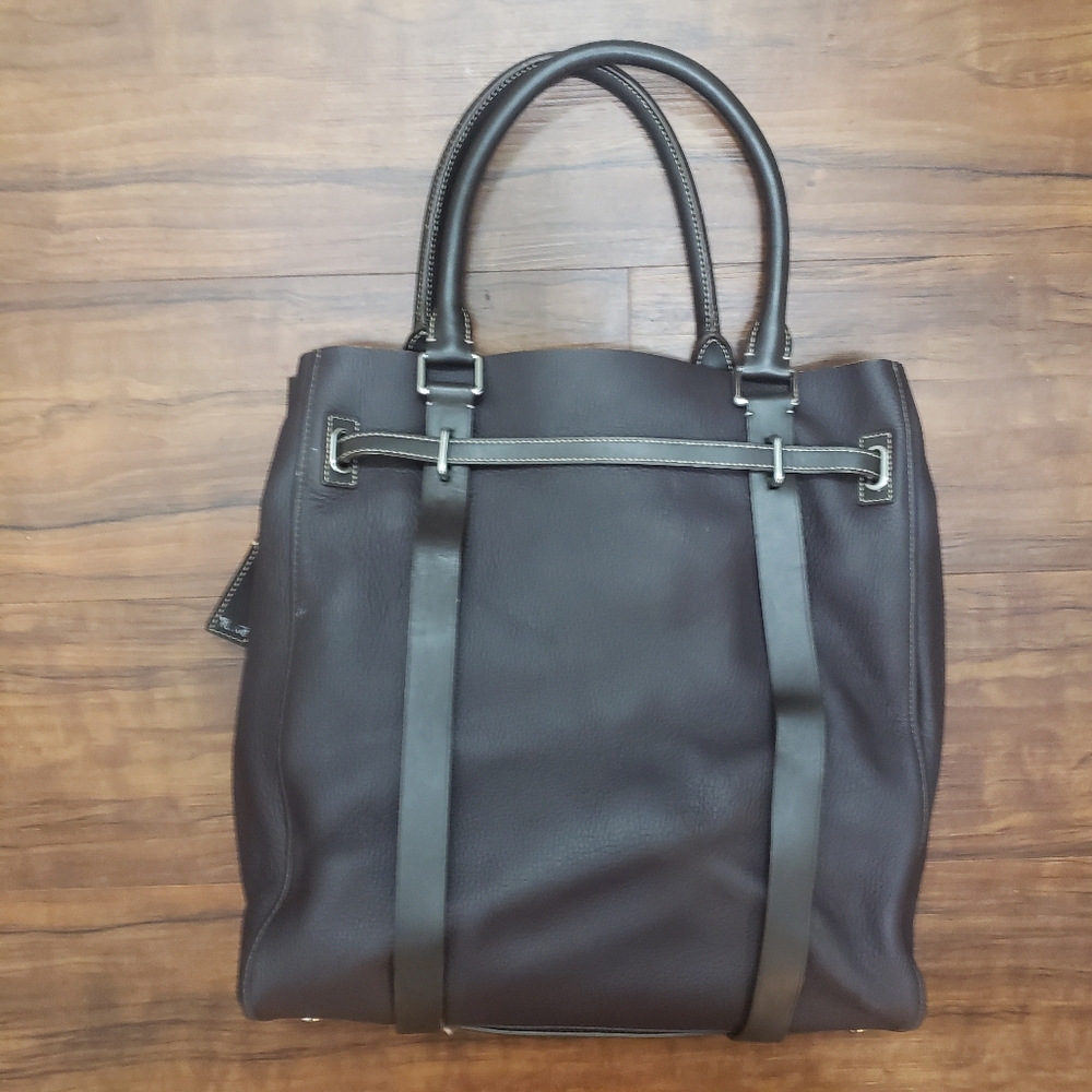 NEW TUMI Chatham Brown Leather travel Bag business Tote weekender bag - Picture 4 of 13